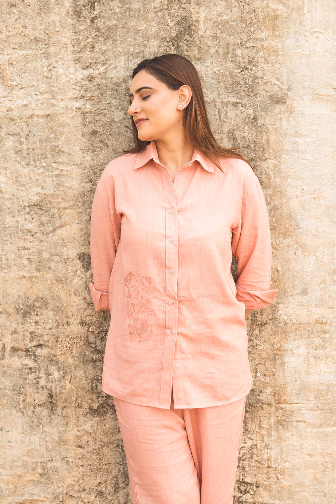 "Apricot Dream" Linen Shirt