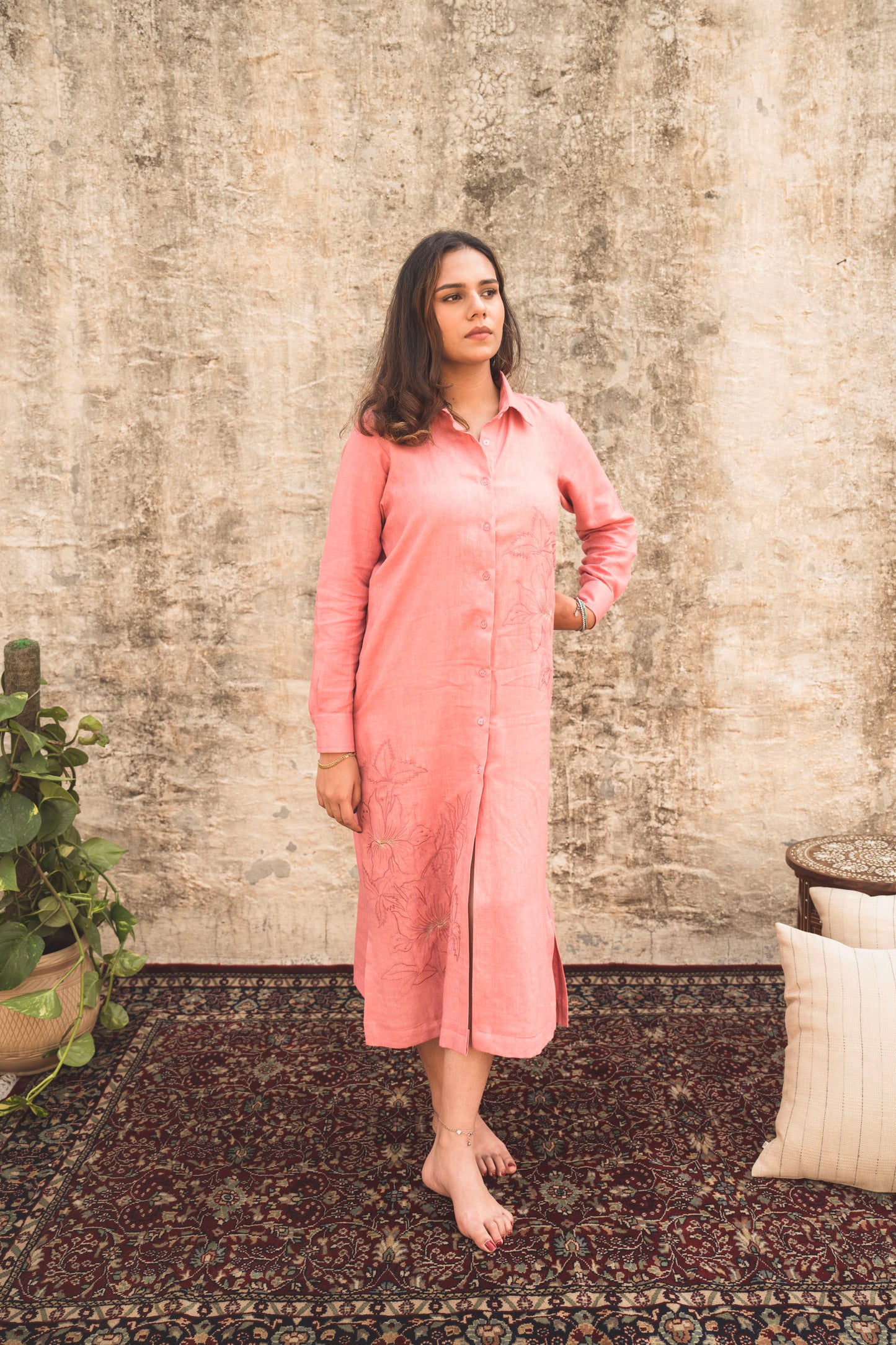 "Pomelo Slush" Shirt Dress