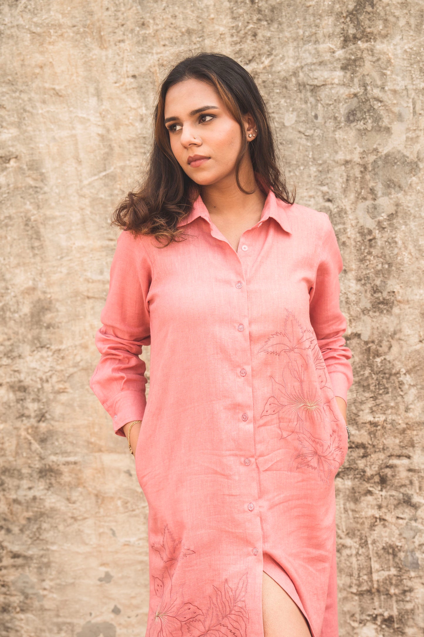 "Pomelo Slush" Shirt Dress